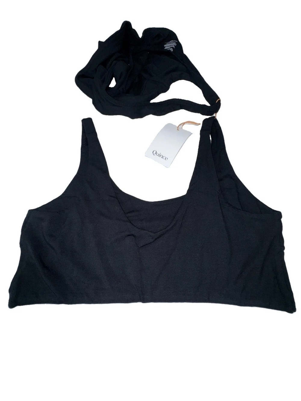 Quince Micromodal Ruched Bralette 2 Pack Black Size L NWT Wireless Stretch - Picture 5 of 8
